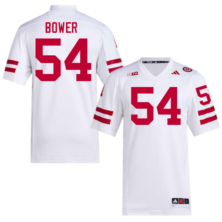 Men #54 Jacob Bower Nebraska Cornhuskers College Football Jerseys Stitched Sale-White